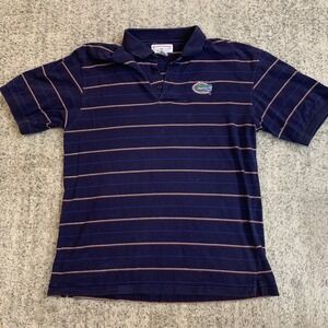 University Of Florida Gators Men's Polo Shirt XL Blue Striped Boca Classics UF